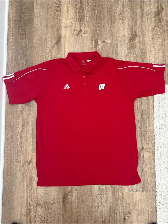 adidas Other - adidas Wisconsin Men’s Polo with Embroidered 'W' Logo, Size XL